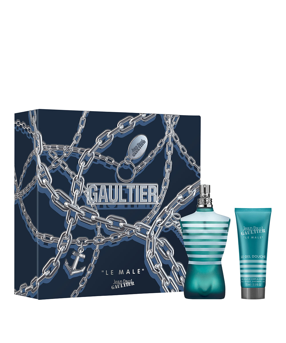 kit jean paul gaultier le male eau de toilette 125ml e gel de banho all over 75m
