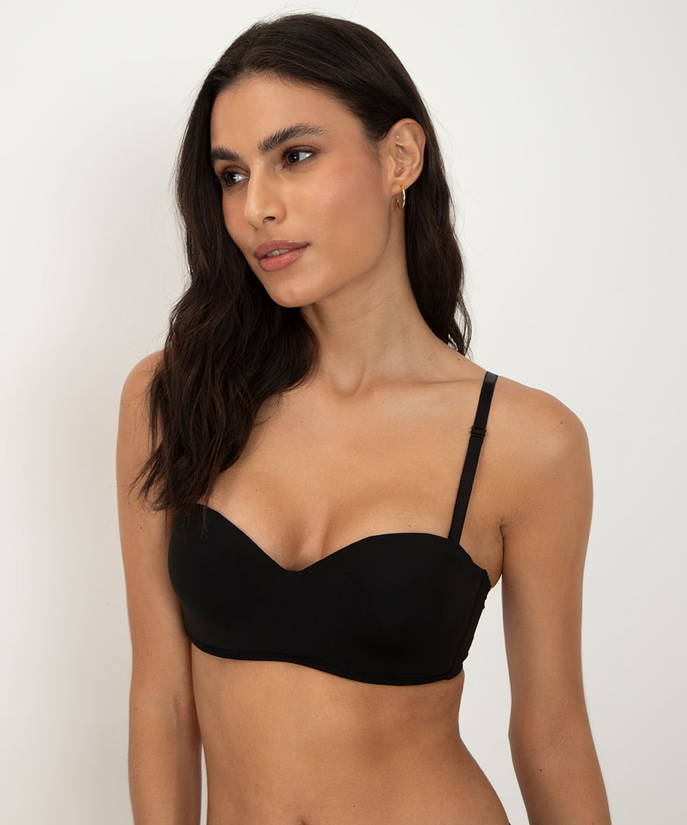 sutiã alças removíveis com bojo preto