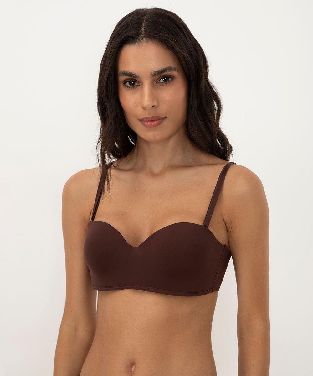 sutiã alças removíveis com bojo marrom