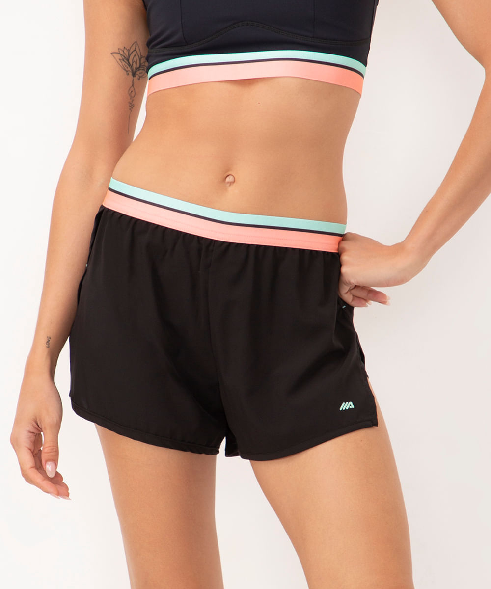 short running cós elástico esportivo ace preto