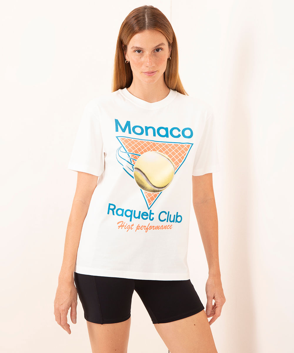 camiseta de algodão monaco manga curta mindset off white