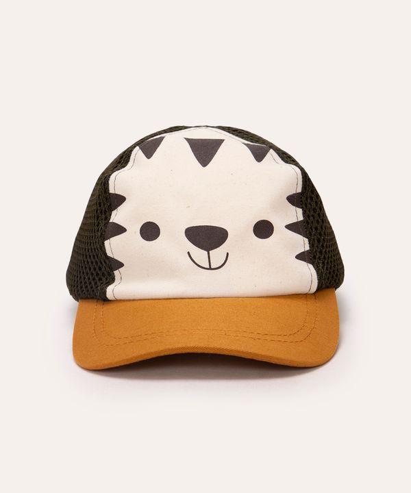 boné infantil tigre com tela aba curva colorido Único