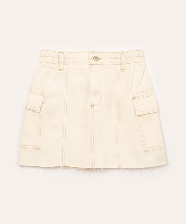 saia de sarja juvenil clochard cargo off white 14