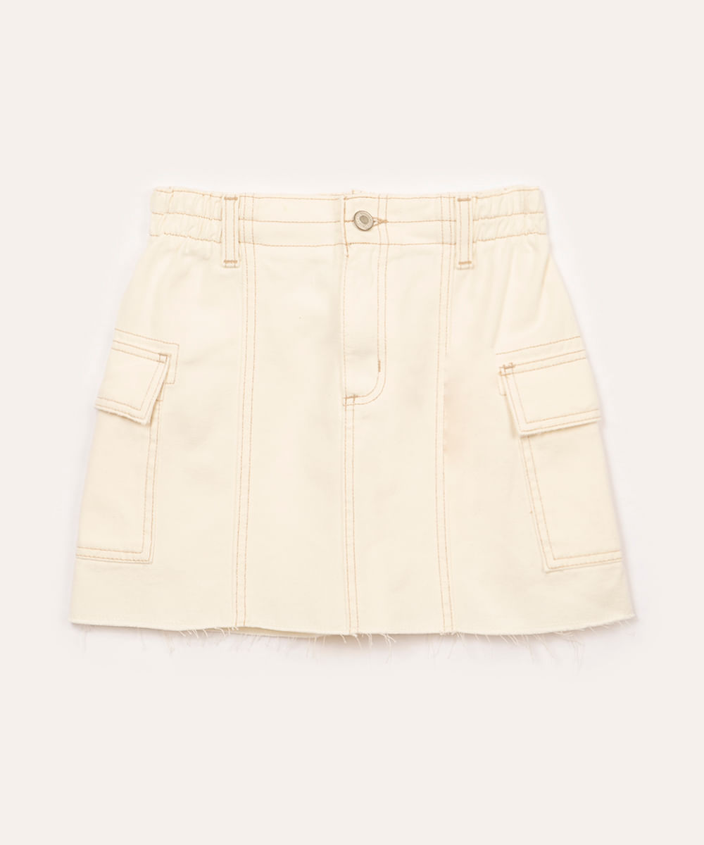 saia de sarja juvenil clochard cargo off white