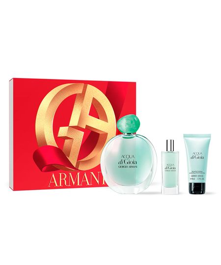 kit acqua di gioia edp 100ml com acqua di gioia 15ml e body lotion 50ml giorgio armani UNICO kit acqua di gioia edp 100ml com acqua di gioia 15ml e body lotion 50ml giorgio armani UNICO