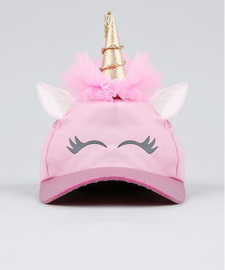 Bone-Infantil-Aba-Curva-Unicornio-com-Brilho-e-Lurex-Rosa-9284957-Rosa_1