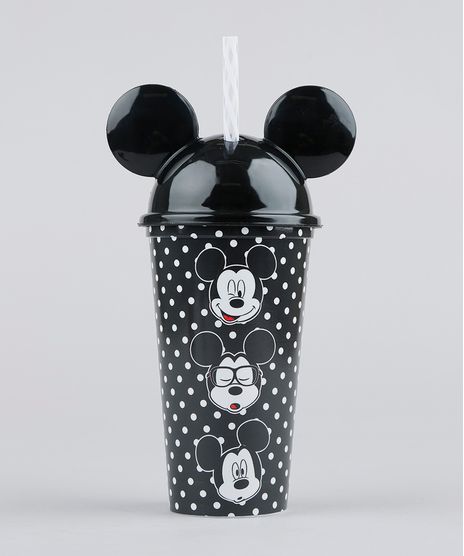 Copo-com-Canudo-Mickey-Estampado-de-Poa-com-Orelhas-Preto-9358657-Preto_1