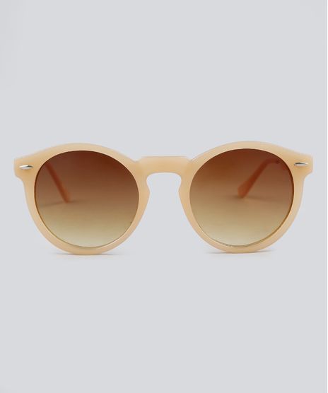 Oculos-de-Sol-Redondo-Feminino-Oneself-Bege-9392473-Bege_1