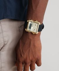 Kit-de-Relogio-Analogico-Lince-Masculino---Chaveiro-Canivete---KD42C1PX-Dourado-9396603-Dourado_2
