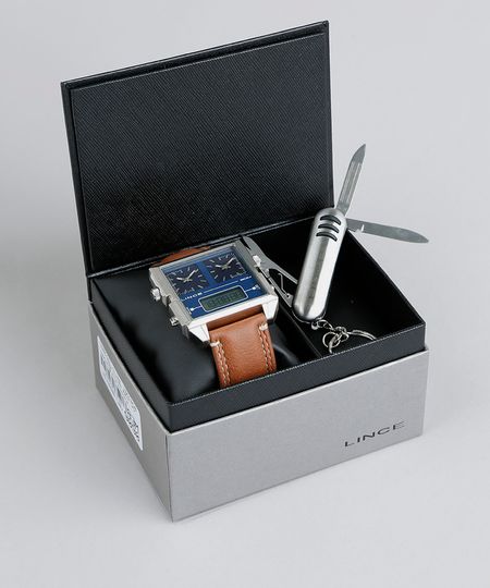 Kit-de-Relogio-Analogico-Lince-Masculino---Chaveiro-Canivete---KD40D1MX-Prateado-9397299-Prateado_1