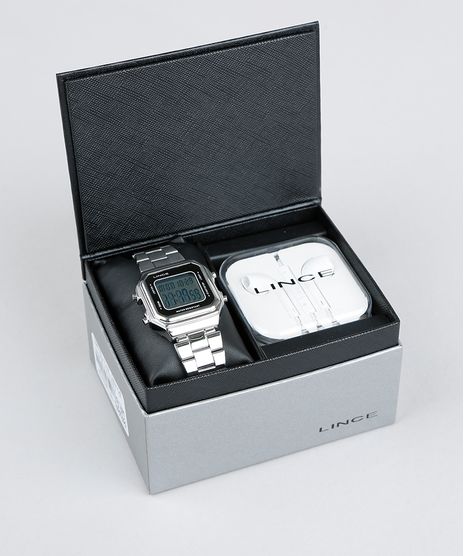 Kit-de-Relogio-Digital-Lince-Masculino---Fone-de-Ouvido---SDM615L-KD78BXSX-Prateado-9373717-Prateado_1