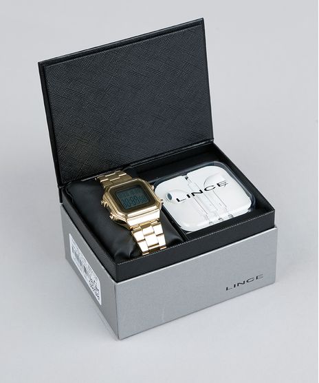 Kit-de-Relogio-Digital-Lince-Masculino---Fone-de-Ouvido---SDG616L-KD77BXKX-Dourado-9373714-Dourado_1
