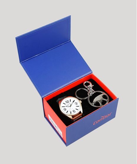 Kit-de-Relogio-Analogico-Condor-Masculino---Chaveiro---CO2035MPFK2B--Dourado-9396904-Dourado_1
