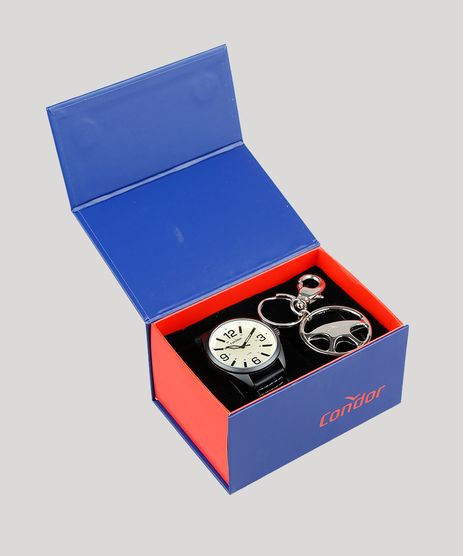 Kit-de-Relogio-Analogico-Condor-Masculino---Chaveiro---CO2035MPEK2D-Preto-9396896-Preto_1