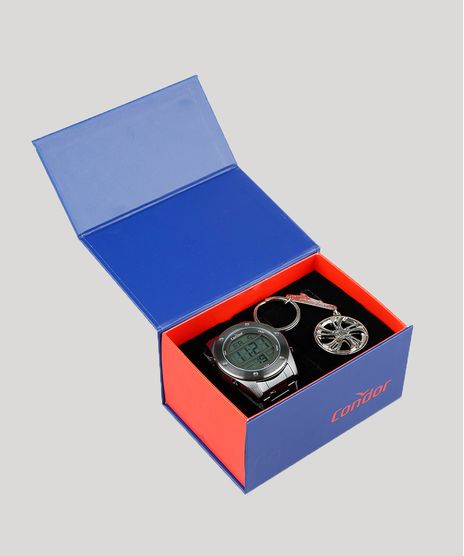 Kit-de-Relogio-Digital-Condor-Masculino---Chaveiro---COBJ3463AEK4C-Grafite-9396919-Grafite_1