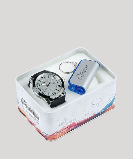 Kit-de-Relogio-Analogico-Condor-Masculino---Chaveiro-Chave-de-Fenda---CO2115KTPK2C-Preto-9396910-Preto_1
