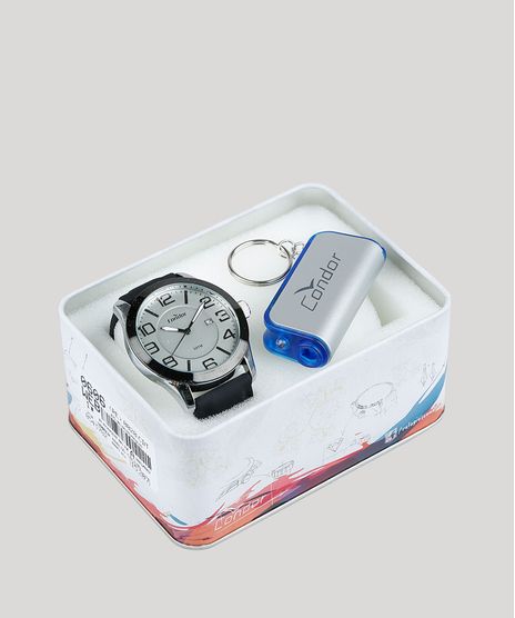Kit-de-Relogio-Analogico-Condor-Masculino---Chaveiro-Chave-de-Fenda---CO2115KTPK2C-Preto-9396910-Preto_1