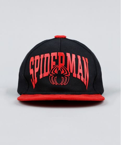 Bone-Infantil-Aba-Reta-Homem-Aranha-com-Suede-Preto-9285774-Preto_1