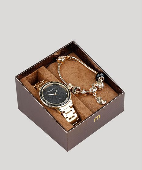 Kit-de-Relogio-Analogico-Mondaine-Feminino---Pulseira---53675LPMVDE2K-Dourado-9377597-Dourado_1