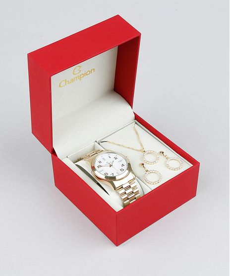 Kit-de-Relogio-Analogico-Champion-Feminino---Colar---Brinco---CN29221H-Dourado-9375642-Dourado_1
