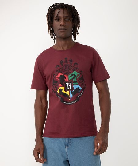 camiseta de algodão harry potter manga curta - VINHO G