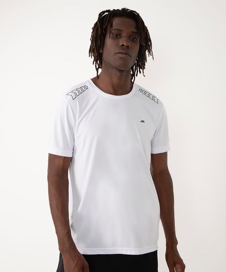 camiseta setas manga curta esportiva ace branca P camiseta setas manga curta esportiva ace branca P
