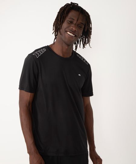 camiseta setas manga curta esportiva ace preta P
