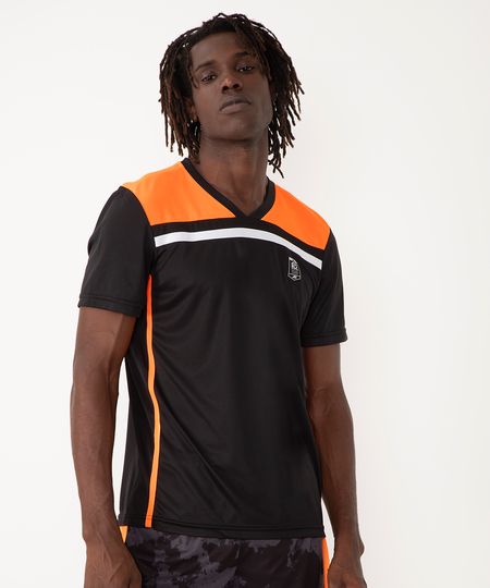 camiseta com recortes manga curta esportiva ace preto M camiseta com recortes manga curta esportiva ace preto M