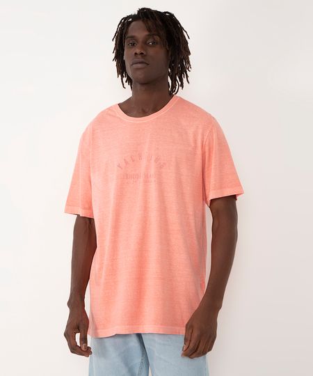 camiseta de algodão mescla yachting manga curta rosa P