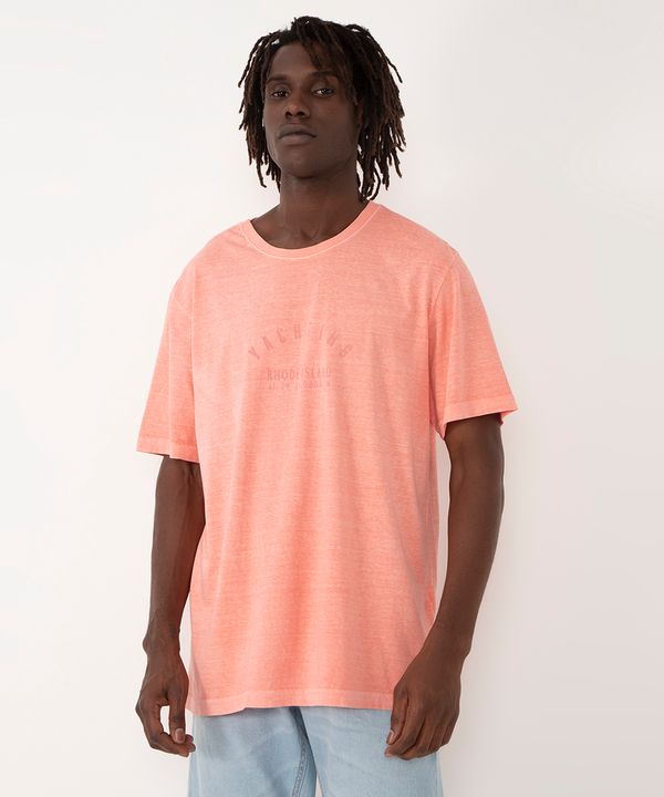 camiseta de algodão mescla yachting manga curta rosa GG