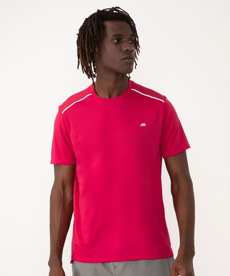 camiseta com recorte manga curta esportiva ace rosa P