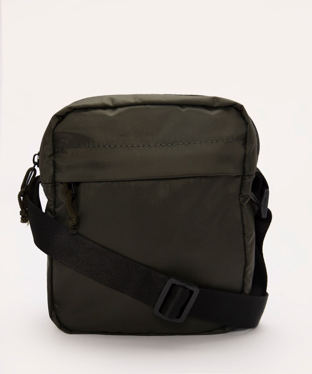 bolsa shoulder com bolso verde militar