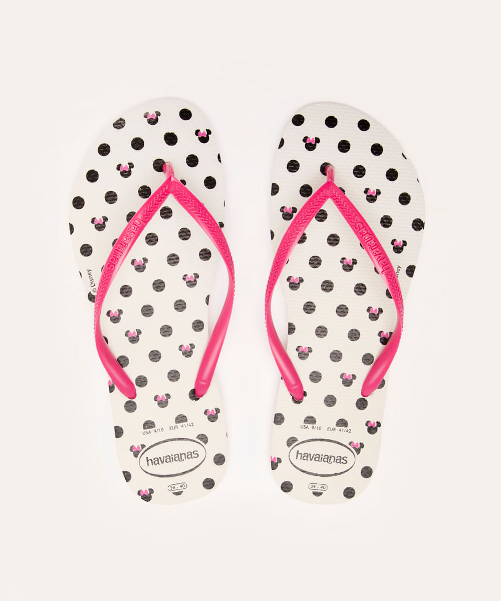 chinelo havaianas slim minnie branco