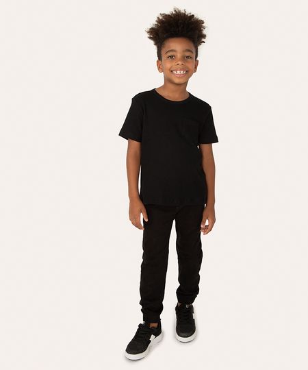 calça infantil jogger de sarja preta 6