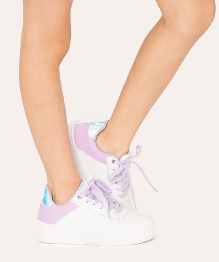 tênis infantil coração holográfico lilás 28 tênis infantil coração holográfico lilás 28