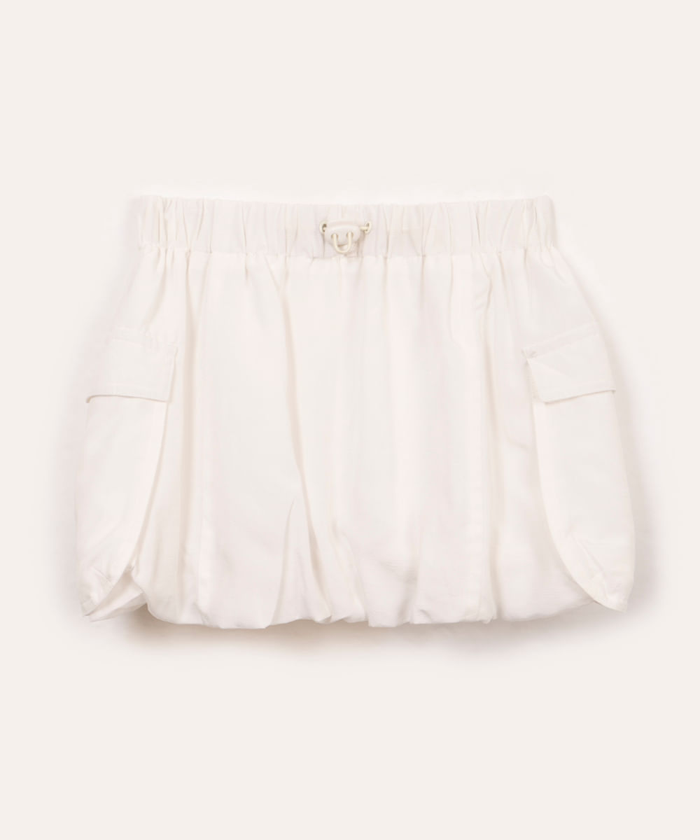 saia balonê infantil com elástico off white