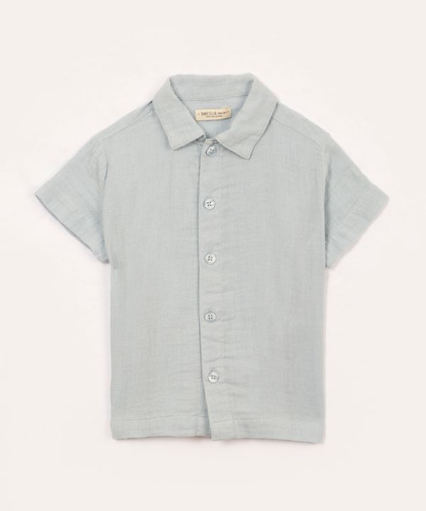 camisa de algodão manga curta azul claro 5