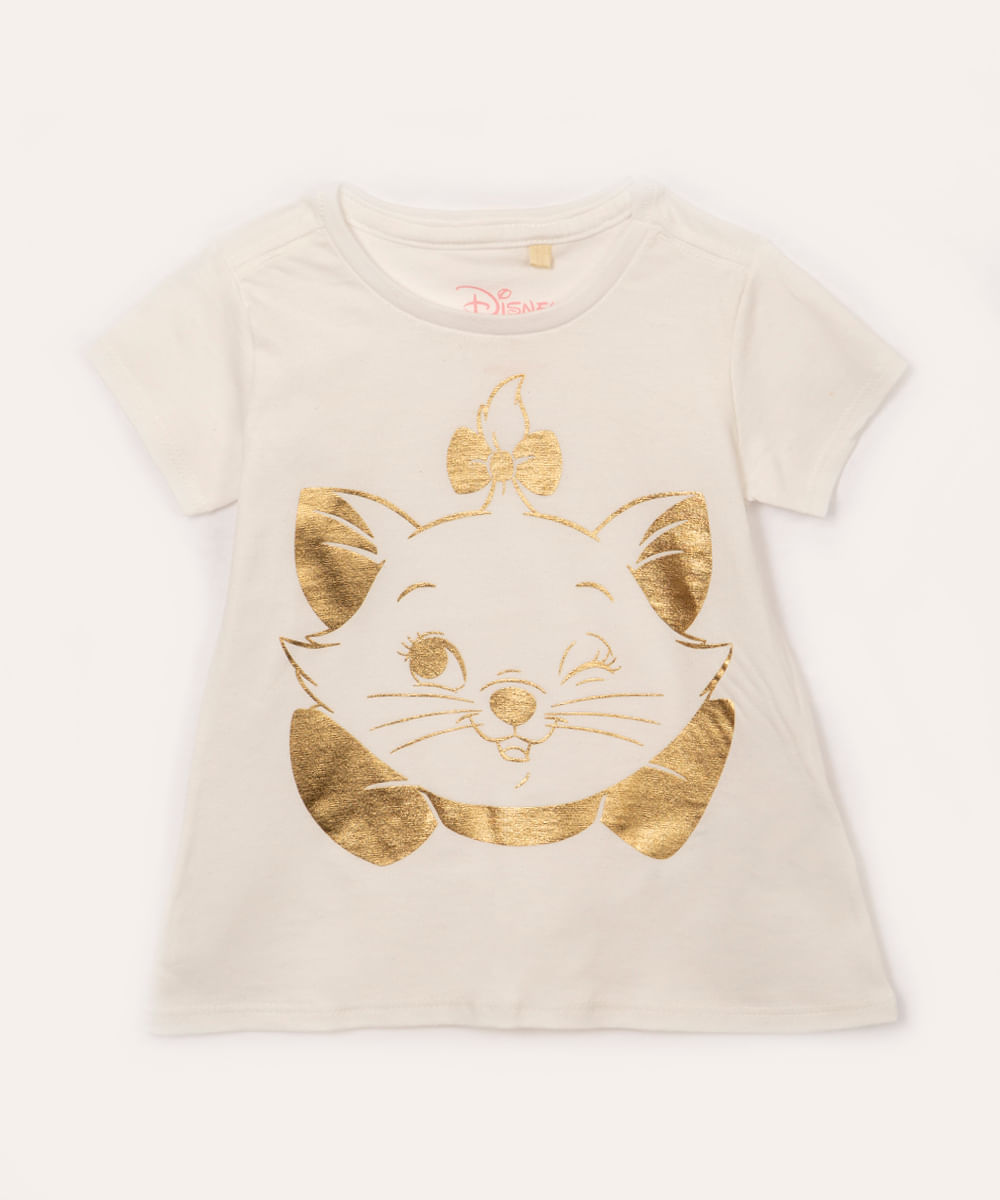 blusa infantil de algodão marie manga curta off white