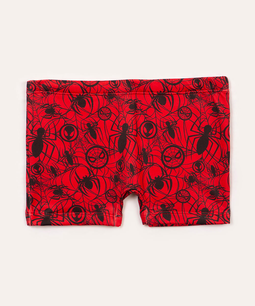 sunga boxer infantil homem aranha proteção uv vermelha