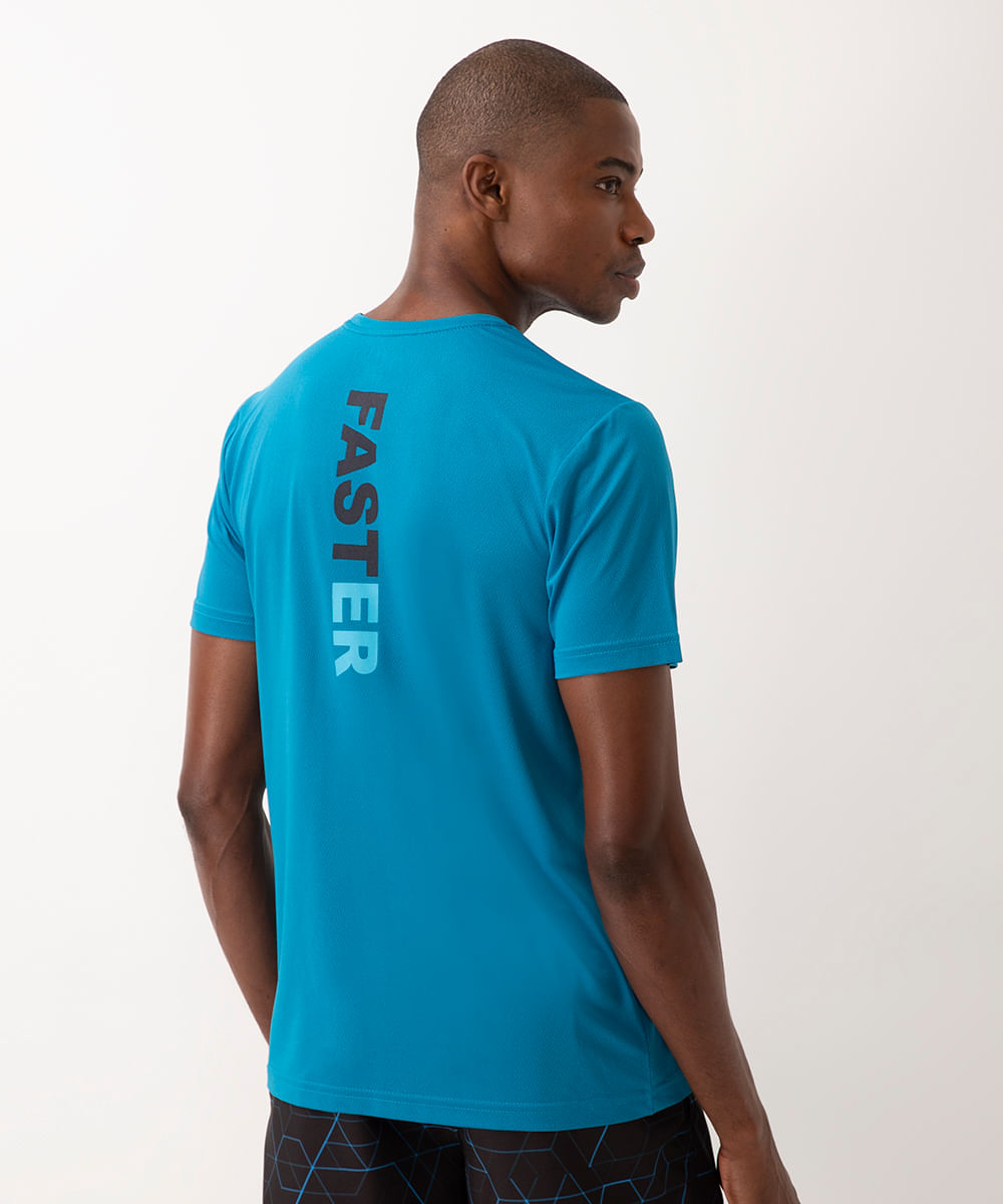 camiseta faster jacquard manga curta esportiva ace azul