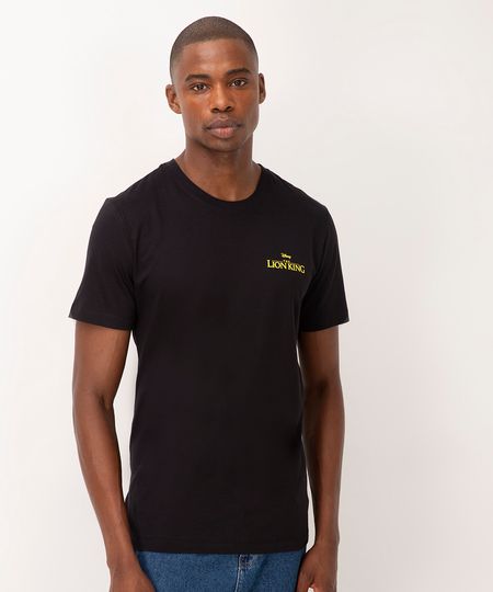 camiseta de algodão o rei leão manga curta preta PP camiseta de algodão o rei leão manga curta preta PP