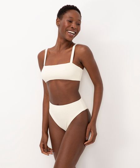 calcinha biquíni hot pant texturizada proteção uv off white G calcinha biquíni hot pant texturizada proteção uv off white G