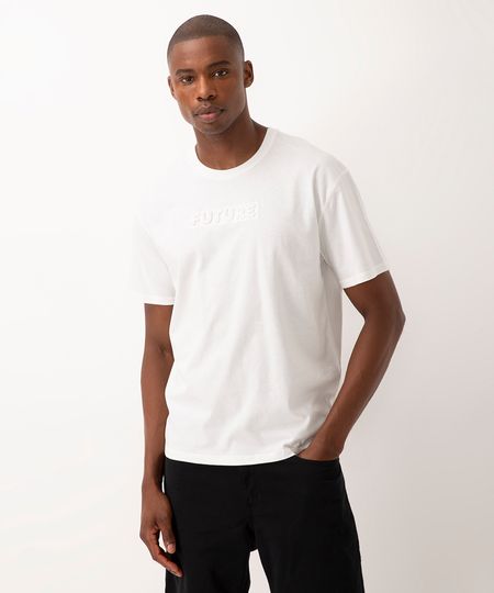 camiseta de algodão future textura manga curta branca PP