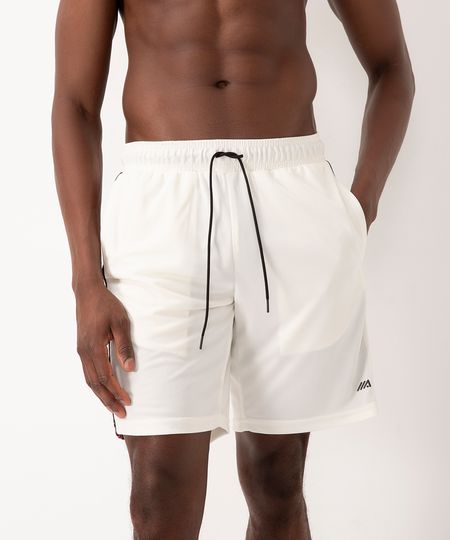 bermuda com recorte elástico e cordão esportiva ace off white M bermuda com recorte elástico e cordão esportiva ace off white M