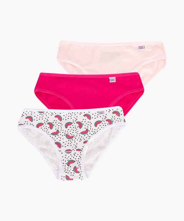 kit de 3 calcinhas infantil miss delírio multicor P