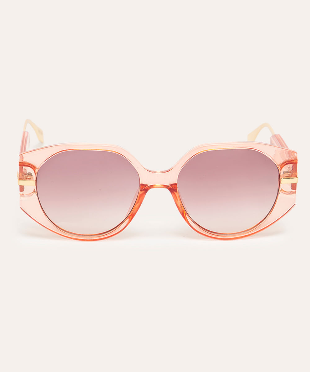 óculos de sol oval clear rosa