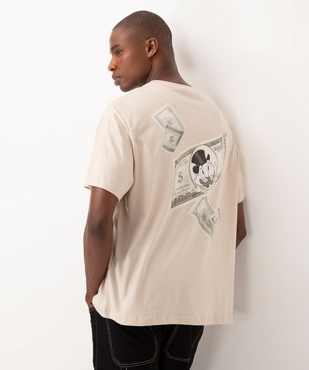 camiseta de algodão oversized ducktales bege P