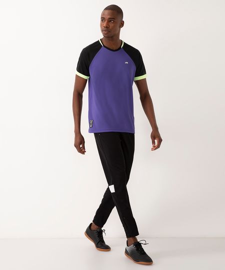 calça slim com recorte elástico e zíper esportiva ace preta M