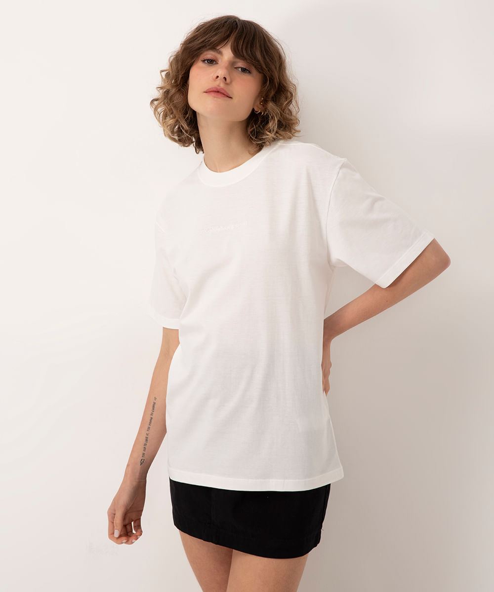 camiseta de algodão blank new space off white