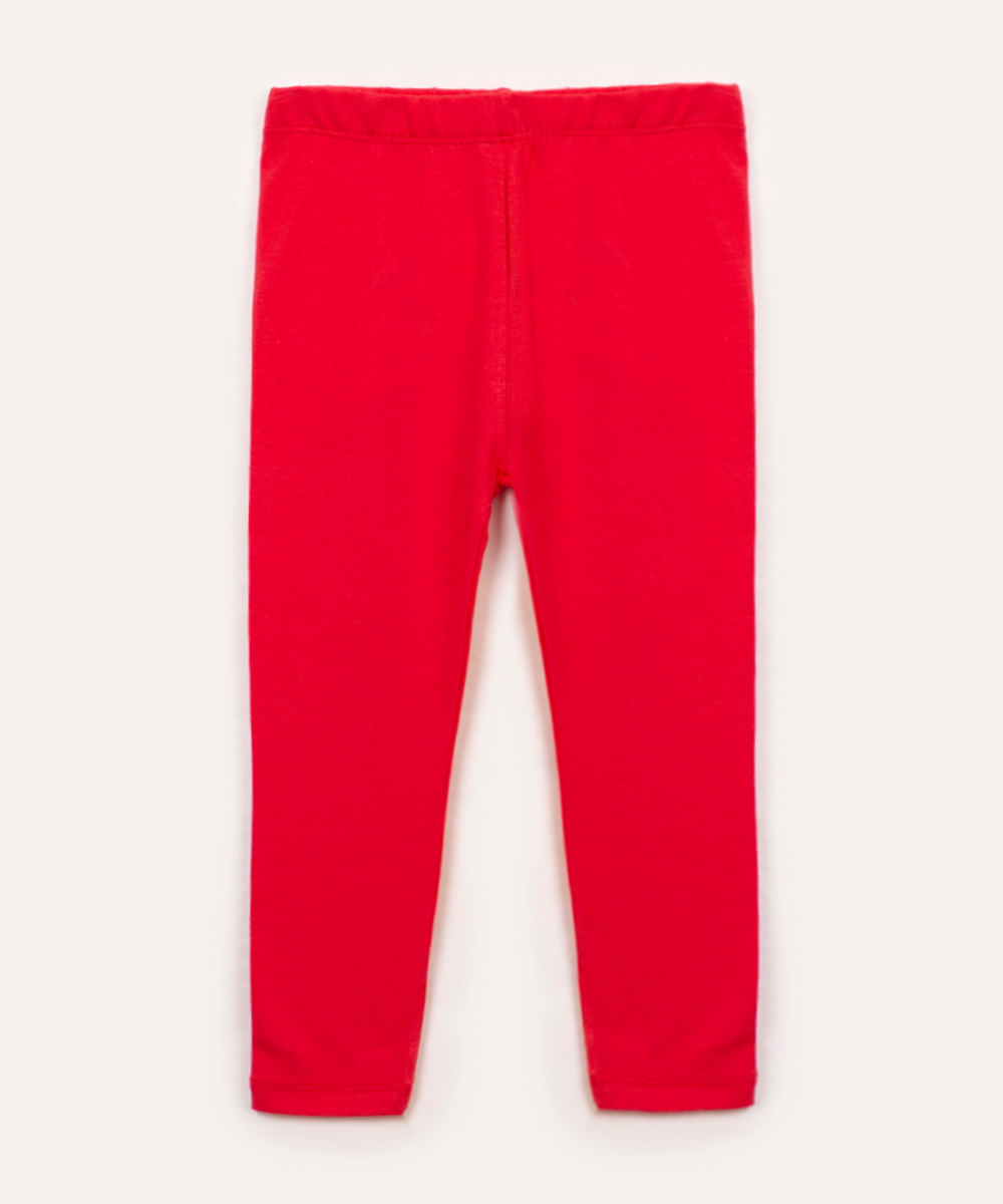 calça infantil legging de algodão básica vermelho escuro